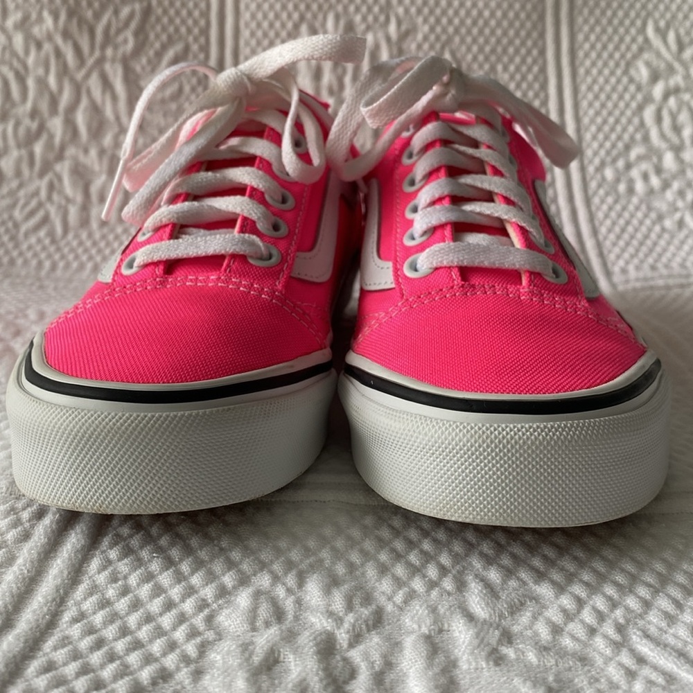 Vans Old Skool Neon Knockout Pink/True White Sneakers Skater Shoes Valentines - Picture 5 of 10